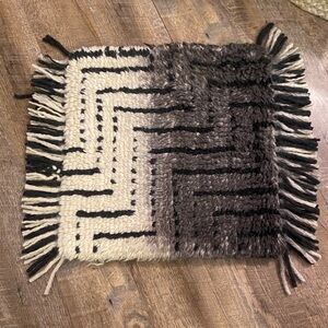 Handwoven Black and Cream Chevron Accent Pillow Case